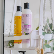 Load image into Gallery viewer, Premium Hair Growth Support Shampoo, Black Raspberry, Sulfate Free, with Biotin, Keratin, Acai Fruit Oil, Baicapil, Procapil displayed in front of bottle of Hair Growth Support Conditioner