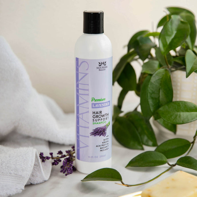 Premium Hair Growth Support Shampoo, Lavender, Sulfate Free, with Biotin, Keratin, Acai Fruit Oil, Baicapil, Procapil